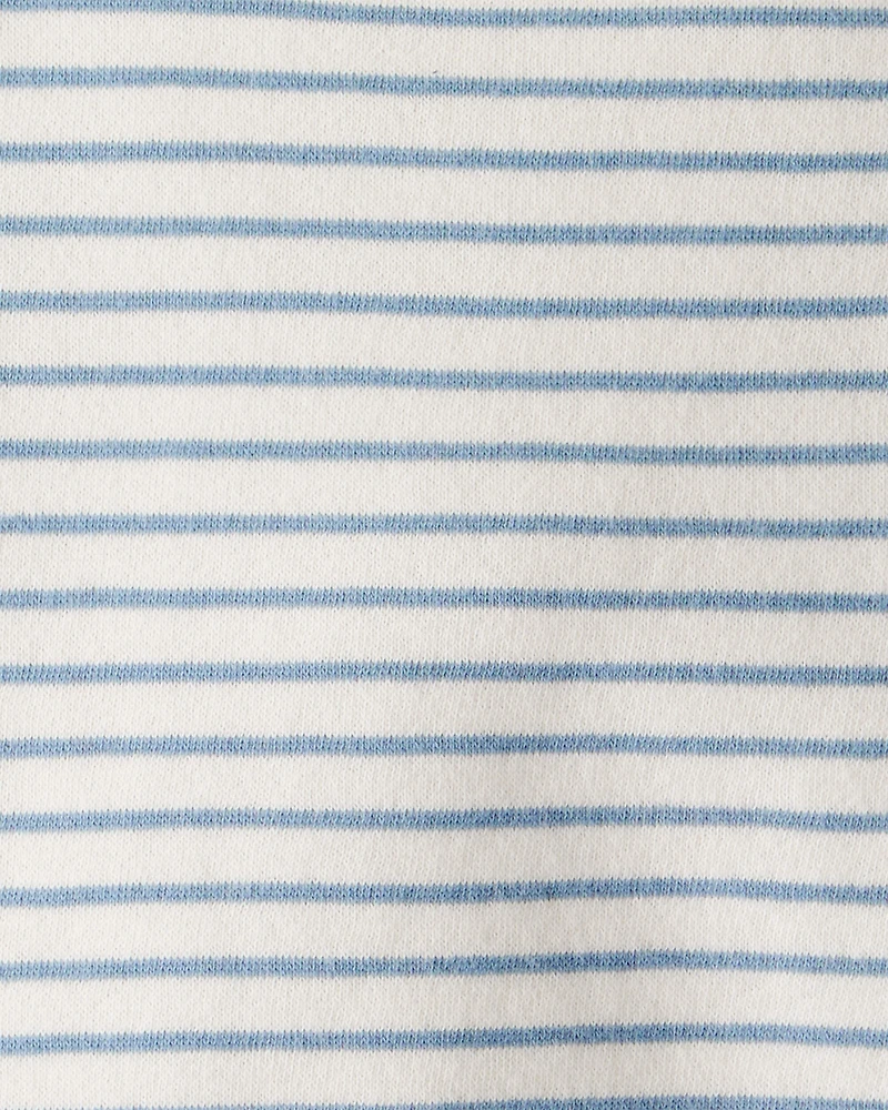 Baby Boy Stripe Fleece Pullover Sweatshirt - Blue