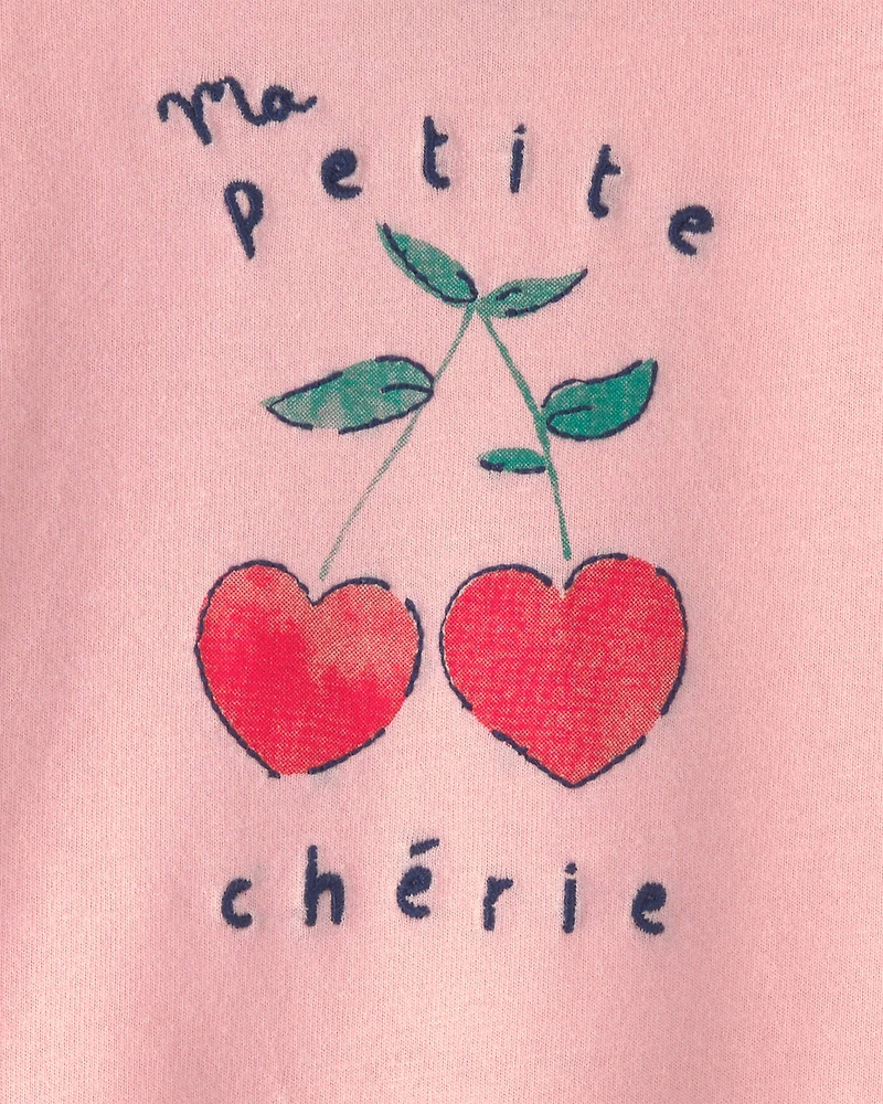 Baby Girl Cherry Top - Pink