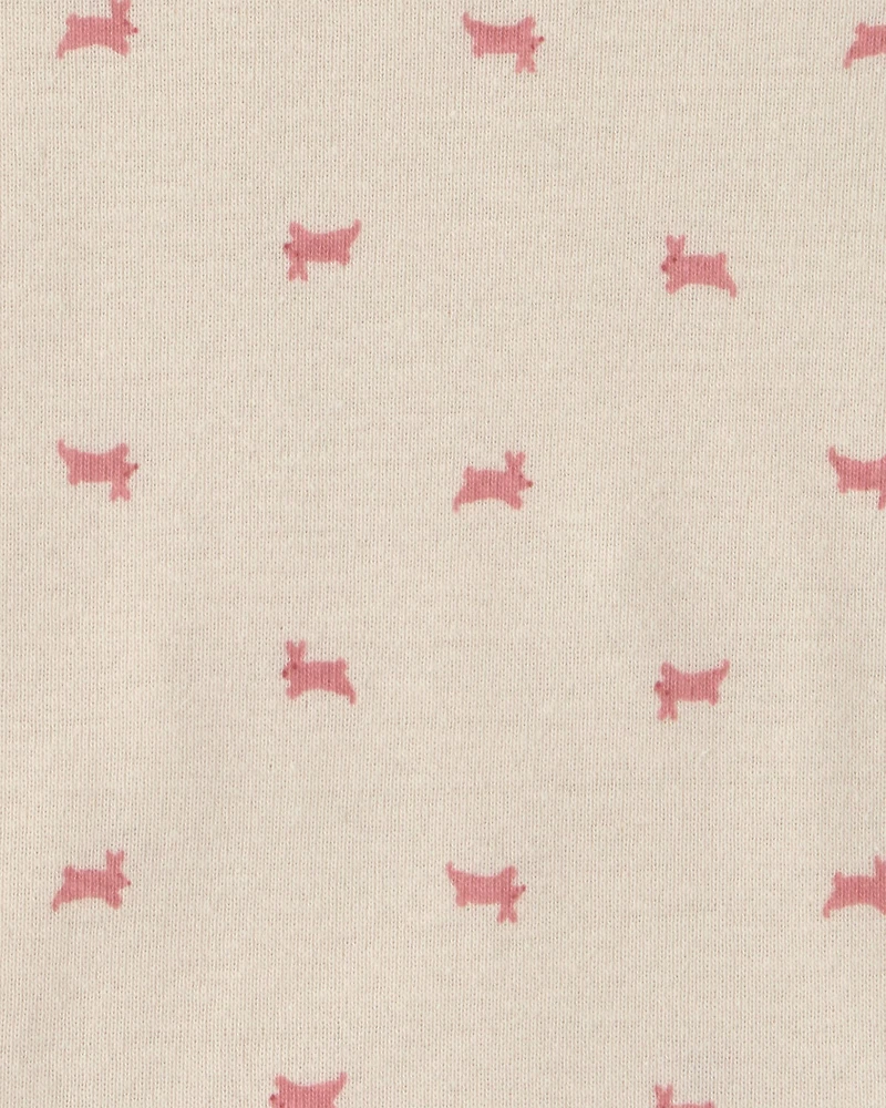 Baby Girl 6-Pack Bunny Long-Sleeve Bodysuits - Pink/Ivory