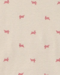 Baby Girl 6-Pack Bunny Long-Sleeve Bodysuits - Pink/Ivory