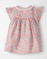 Baby Girl Organic Cotton Gauze Dress Spring Floral