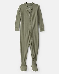 Baby Boy PurelySoft Long-Sleeve 2-Way Zip 1-Piece pyjamas - Green