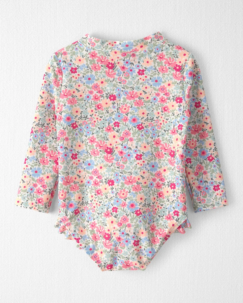 Baby Girl Recycled Ruffle Swimsuit Meadow Mix Print