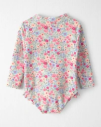 Baby Girl Recycled Ruffle Swimsuit Meadow Mix Print