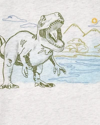 Baby Short-Sleeve Dinosaur Tee - Grey