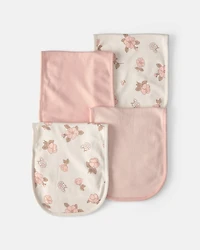 Baby Girl 4-Pack Floral Burp Cloths