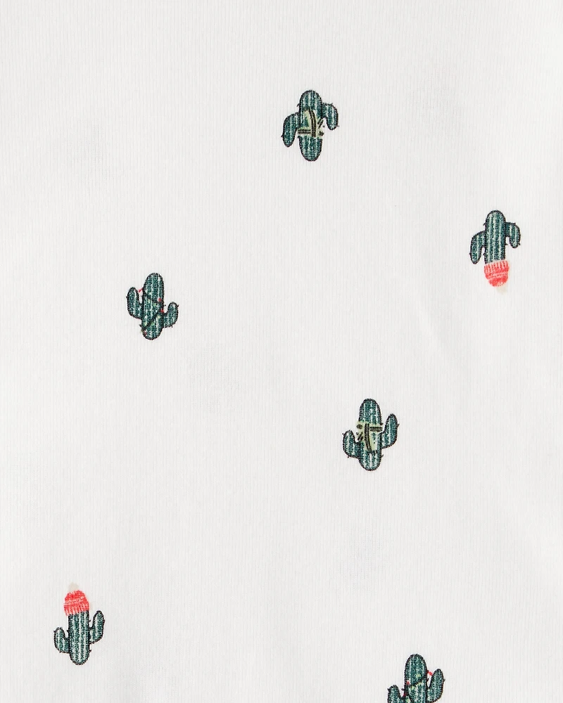 Baby Boy 3-Piece Cactus Fleece Zip-Up Jacket Outfit Set