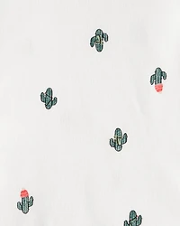 Baby Boy 3-Piece Cactus Fleece Zip-Up Jacket Outfit Set