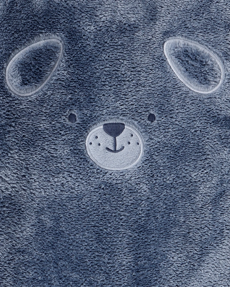 Baby Boy Dog Velour Long-Sleeve Snug Fit Jumpsuit - Blue