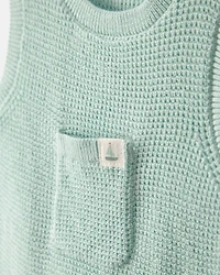 Baby Crochet Bubble Romper - Green