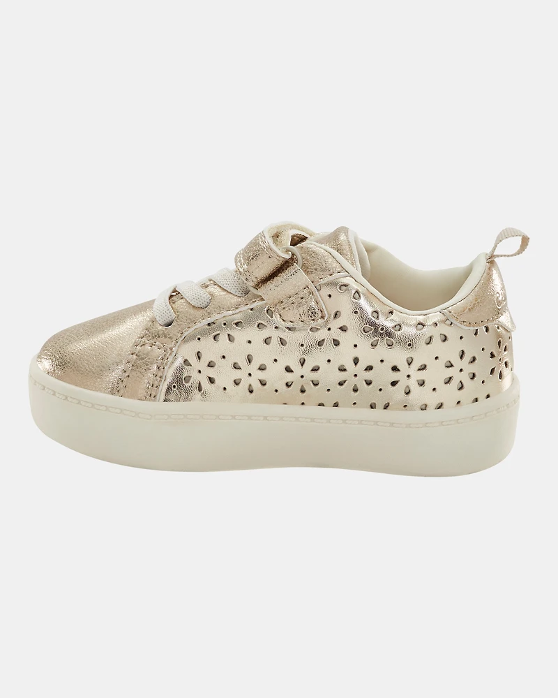 Toddler Girl High-Top Glitter Sneakers - Gold