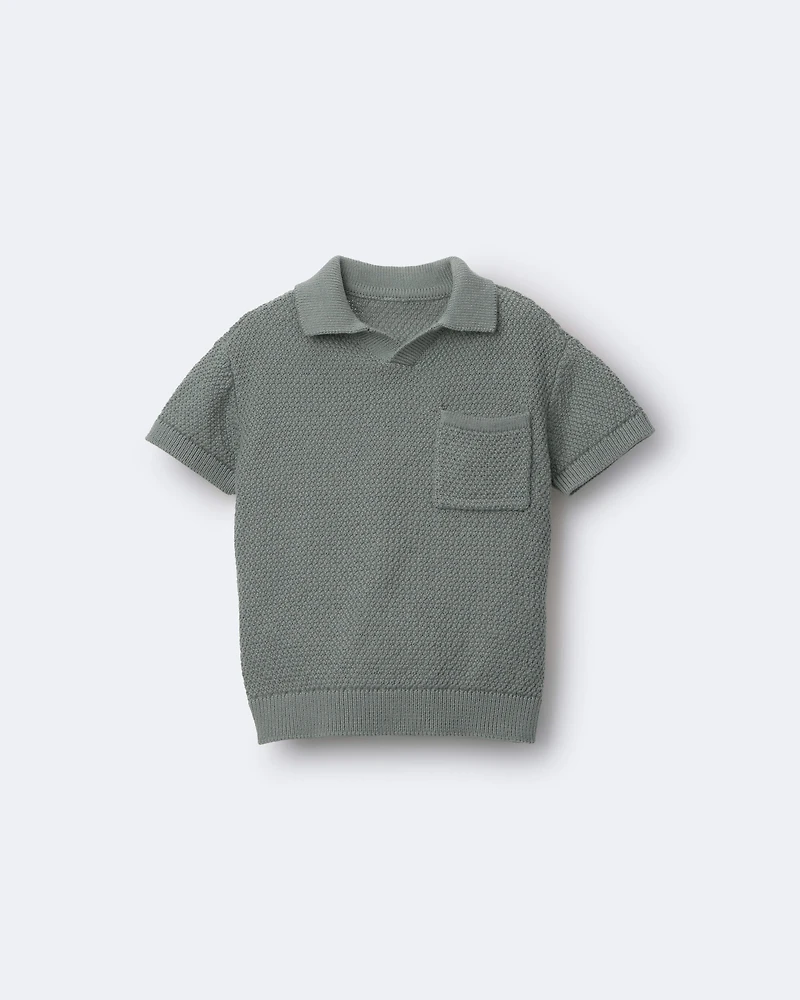 Toddler Boy Johnny Collared Polo - Olive