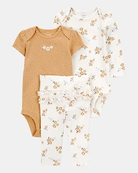 Baby Girl 3-Piece Floral Little Character Set
