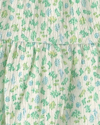 Baby Girl 3-Piece Shell Top & Short Set - Green/Ivory