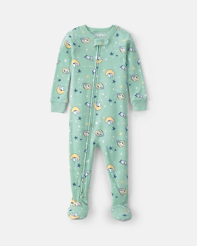Baby Peanuts Snoopy 100% Cotton Snug Fit 1-Piece Pyjama - Green