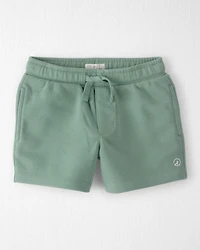 Toddler Boy Recycled Shorts Made with Organic Cotton Palm Green