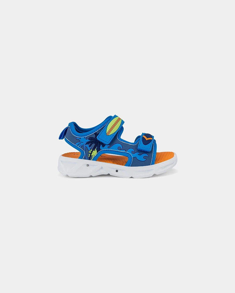 Toddler Boy Surf Board Light Up Sandals - Blue