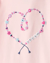 Girls Heart Print 100% Cotton Long-Sleeve Snug Fit 4-Piece Pyjamas - Navy/Pink