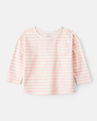 Baby Girl Striped Long-Sleeve Top - Pink