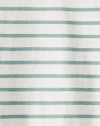 Toddler Girl Striped Long-Sleeve Peplum Top - Green