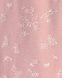 Toddler Girl 2-Piece Organic Cotton Pyjama Pink Bunnies Print