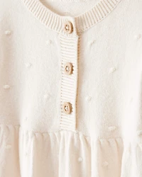 Baby Girl Cotton Long-Sleeve Jumpsuit - White