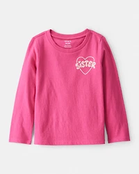 Toddler Girl Sisterhood Long-Sleeve Graphic Tee - Pink