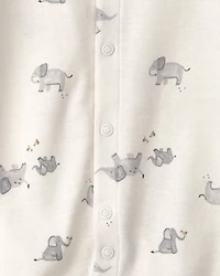 Baby Elephant 100% Cotton Converter Gown - Ivory