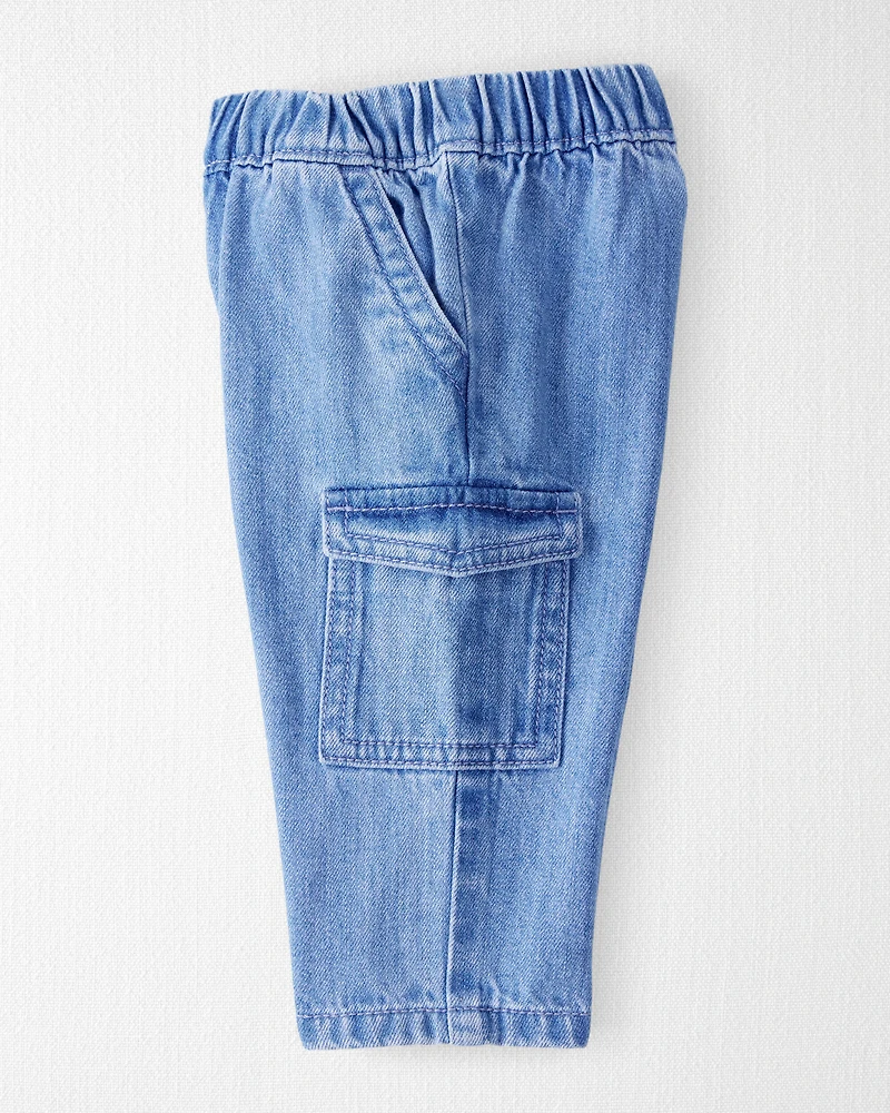 Baby Organic Cotton Chambray Cargo Pants