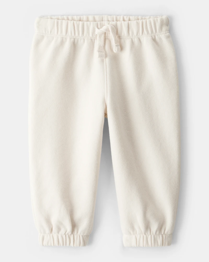 Baby Girl Fleece Pants - Cream