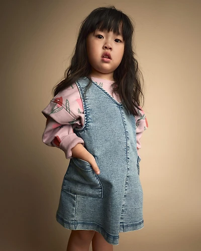 Toddler Girl Otter Pocket Jumper Avenue Wash - Blue