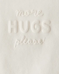 Baby Girl Hugs Fleece Pullover Sweatshirt - Cream