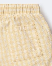 Toddler Girl Gingham Peplum Shorts – Yellow