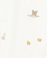 Baby Mini Bird Print 2-Way Zip Cotton Sleeper