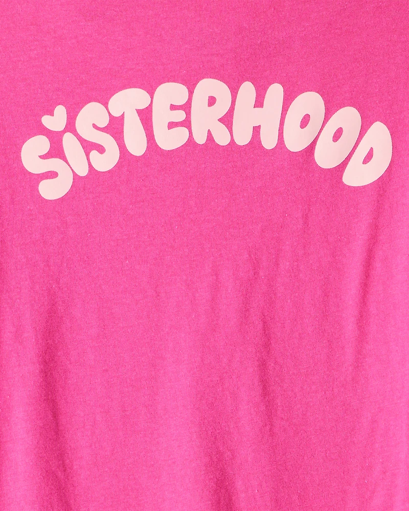 Girls Sisterhood Long-Sleeve Graphic Tee - Pink