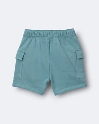 Toddler Boy French Terry Cargo Shorts - Teal