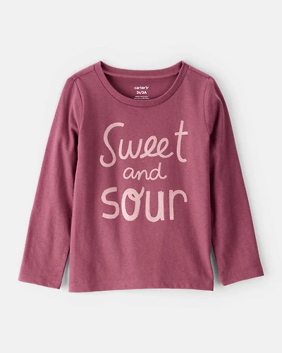 Toddler Girl Sweet & Sour Long-Sleeve Graphic Tee - Red
