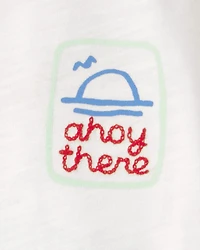 Baby 'Ahoy There' Graphic Tee - White