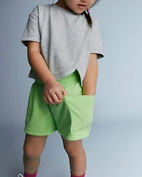Toddler Girl Swing Short with Pockets - Lime Green