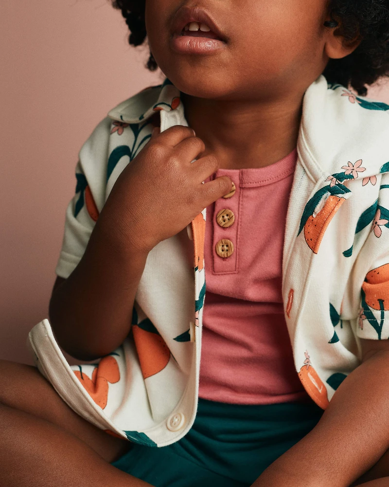 Toddler Boy Henley Tank - Burgundy