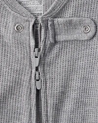 Baby Boy PurelySoft Long-Sleeve 2-Way Zip 1-Piece pyjamas - Grey