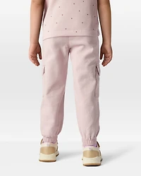 Toddler Girl Cotton Cargo Joggers - Pink