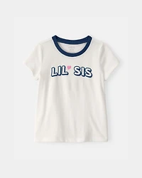 Toddler Girl 'Lil Sis' Graphic Tee - Ivory