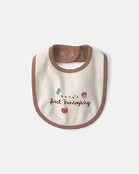 Baby Thanksgiving 100% Cotton Bibs - Cream