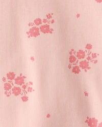 Baby Girl Floral Cotton Ruffle Long-Sleeve Top - Pink