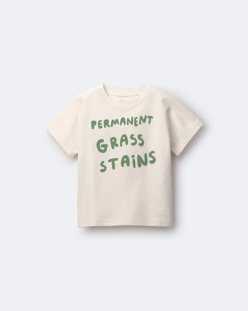 Toddler 'Permanent Grass Stains' Dolman Tee - Cream