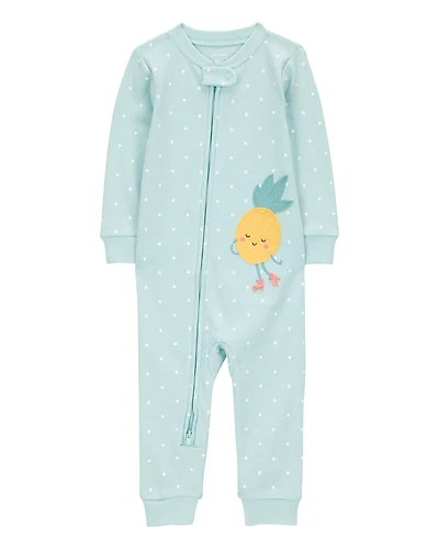 Toddler Girl 1-Piece Pineapple 100% Snug Fit Cotton Footless Pyjamas