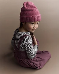 Toddler Girl Pleated Overalls - Mauve