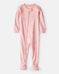 Baby Girl Fairy Star Print 100% Cotton Long-Sleeve Snug Fit 1-Piece pyjamas - Pink