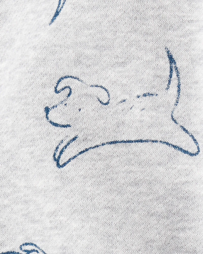 Baby Boy Dog Knit Pull-On Pants - Grey